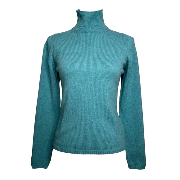 Not for sale -Ba&sh Wool Blend Sweater Fred Teal Blue Preppy Classic Turtleneck - Picture 4 of 13